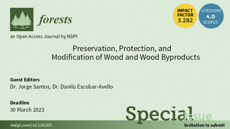 “Forests: Preservación, protección y modificación de la madera y los subproductos de la madera”.